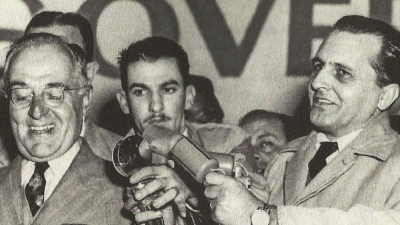 Getúlio Vargas e Luiz Carlos Prestes, em 1947