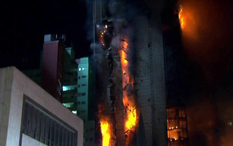 Incendio em Sao Paulo. Reproducao vídeo
