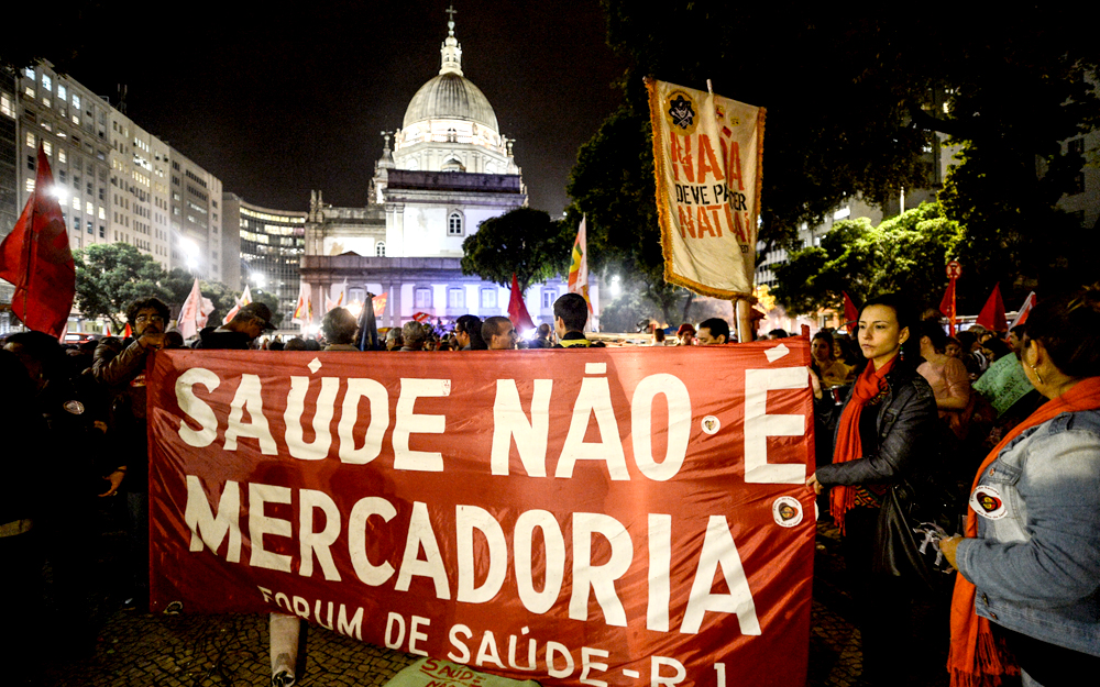 Protesto contra o governo Temer no Rio de Janeiro. Fernando Frazão/ Agência Brasil