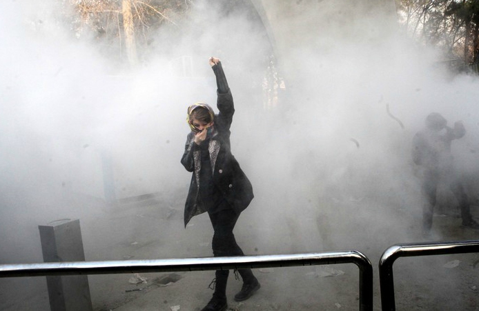 Manifestação em Teerã, em dezembro de 2017. Foto: DR.