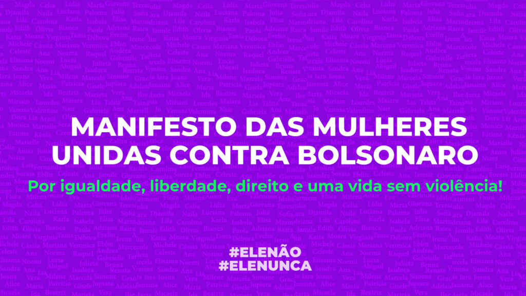 Manifesto das mulheres unidas contra bolsonaro
