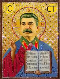 Imagem de Stalin retratado como santo.