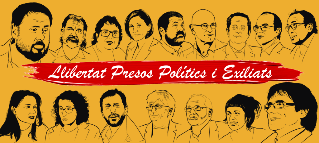 Catalunha: pela liberdade dos presos políticos e exilados. Pelo direito à autodeterminação