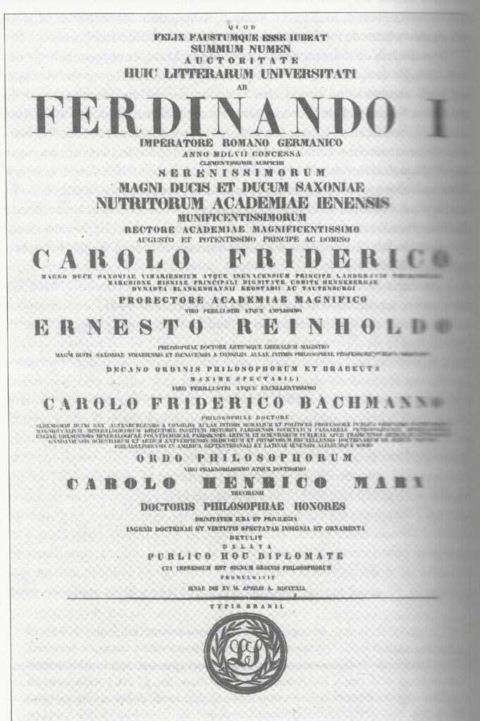 Karl Marx: tese de doutorado e mudança de planos (1841)