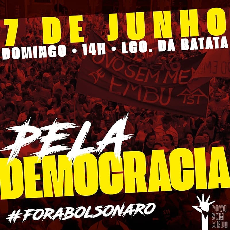 URGENTE: Nota sobre as manifestações pela democracia no domingo em SP