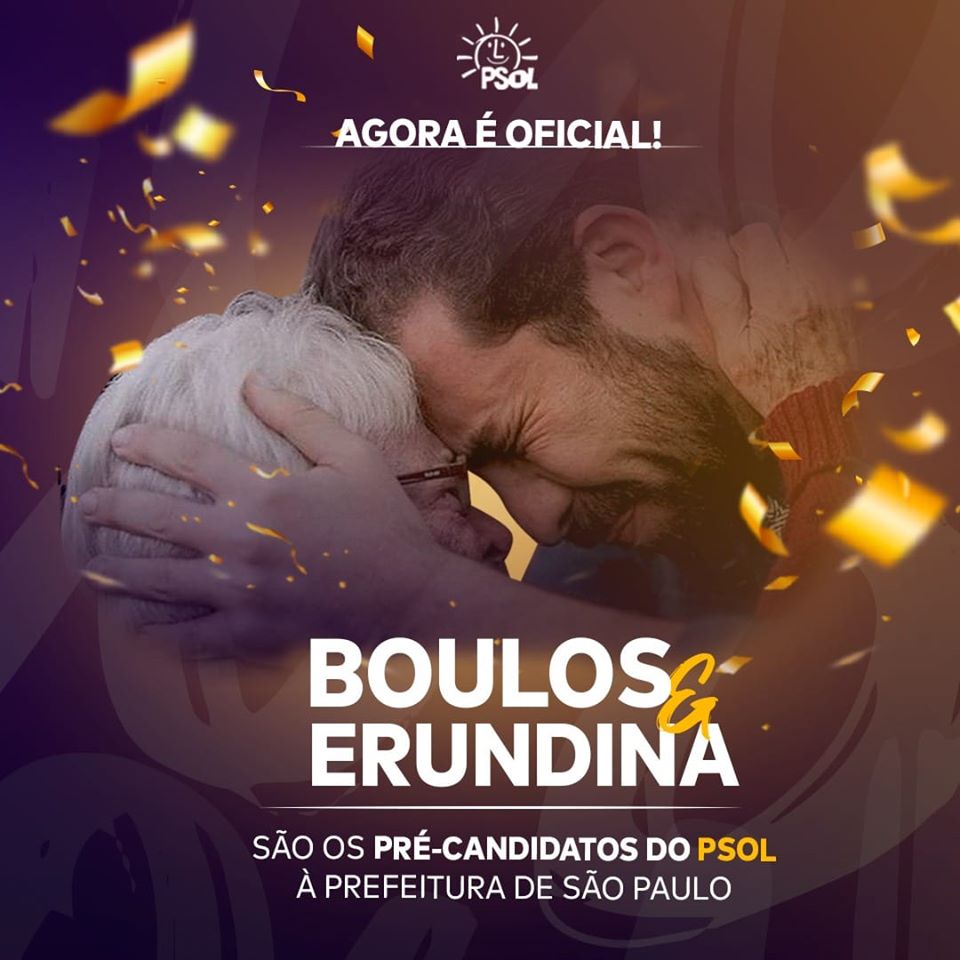 PSOL escolhe Guilherme Boulos e Luiza Erundina para disputarem a prefeitura de São Paulo