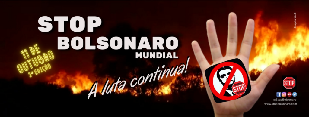 Ato mundial #StopBolsonaro volta a acontecer no próximo domingo