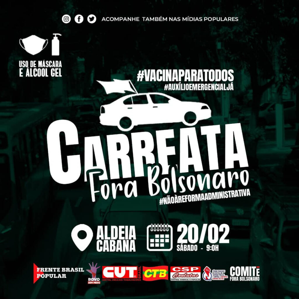 Belém (PA) terá carreata neste sábado (20)