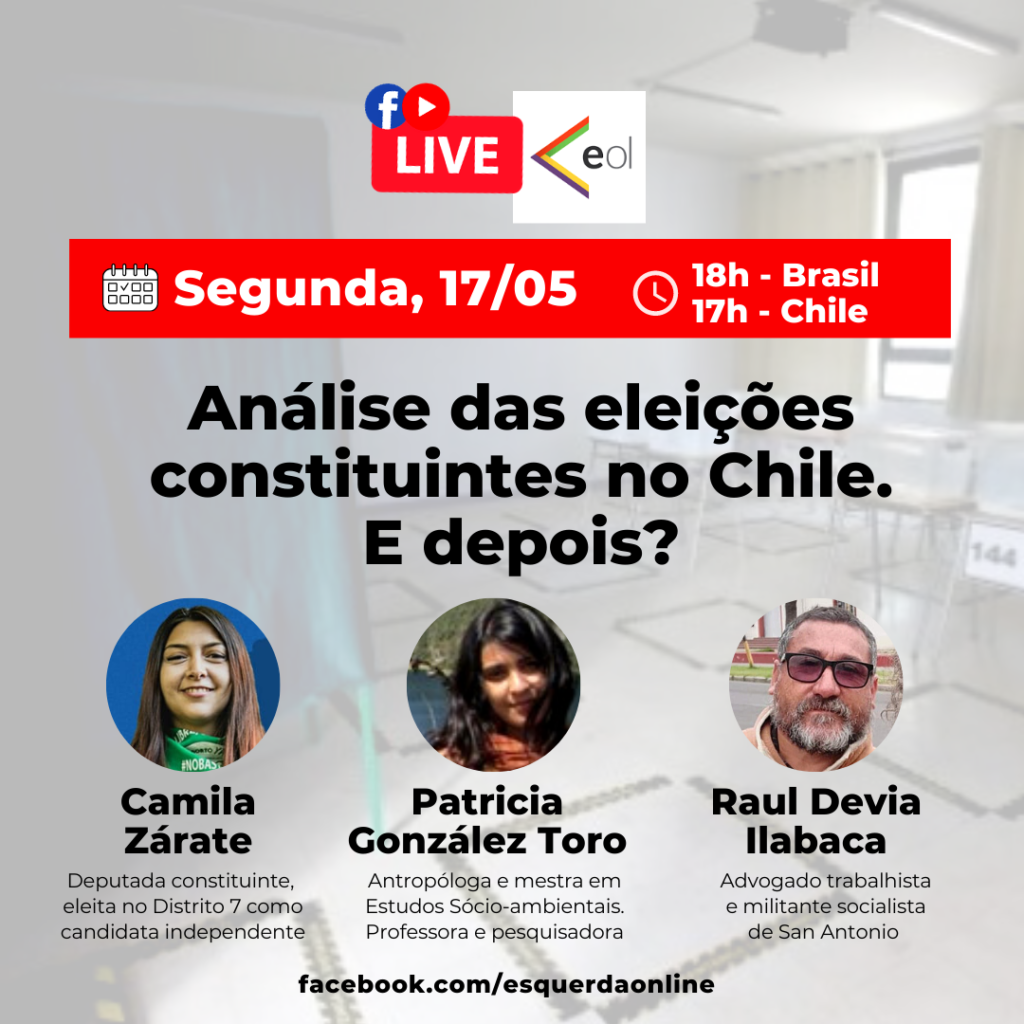 Esquerda Online promove live hoje com deputada constituinte do Chile, eleita em chapa independente