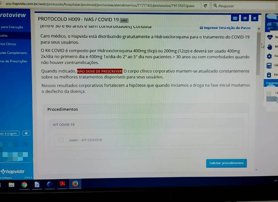 Saúde como mercadoria: os lobbys pelo uso da hidroxicloroquina e o caso da Hapvida