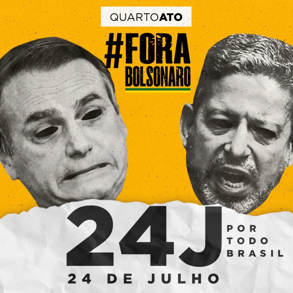 Campanha Fora Bolsonaro reafirma a convocação de atos no 24 de julho