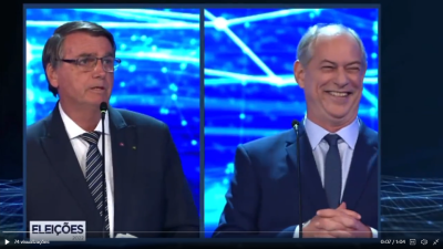 Bolsonaro e Ciro Gomes no debate da Band