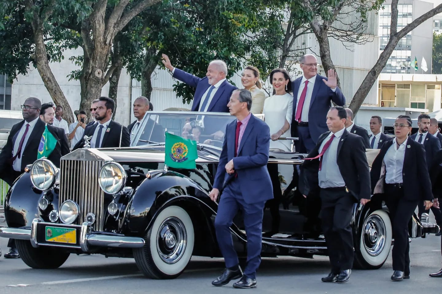 Lula, Janja, Dona Lu e Alckmin na posse em Brasília