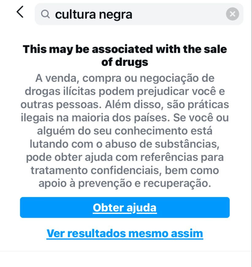 Carol Iara notifica Meta por associar a palavra negra à venda de drogas ilícitas